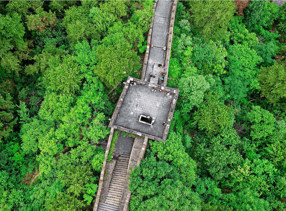 view from drone great wall